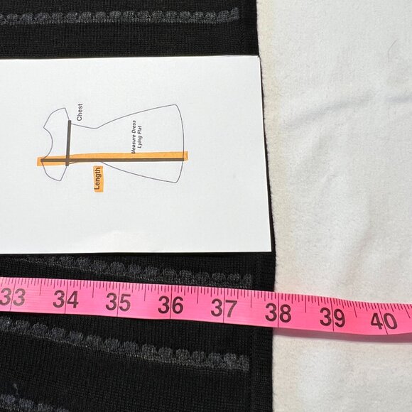 🌼Calvin Klein Black Wrap Dress Size M Sleek Stripes & Timeless Style - Picture 7 of 10